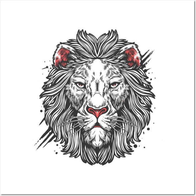 Lion white Wall Art by phsycartwork